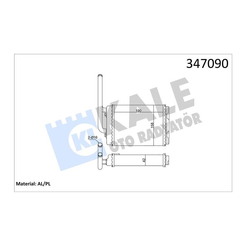 KALE RADYATOR KALORİFER RADYATÖRÜ TWNG 1.2İ 93 175X152X26 OTO.-MEK. (7701036909)