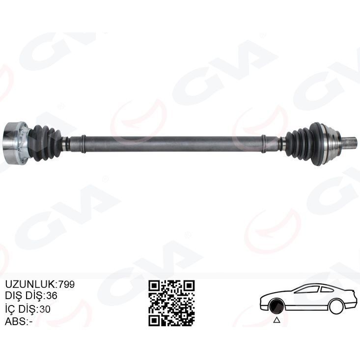 GVA KOMPLE AKS SAĞ DÜZ VİTES GOLF5-GOLF6-JETTA-A3-LEON 1.6 BENZİNLİ (1K0407272BG)