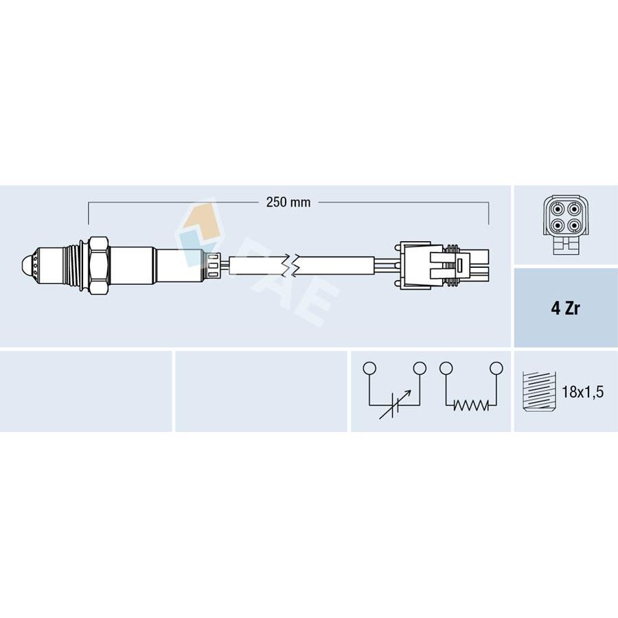 FAE OKSIJEN SENSORU R19 1.6 MEGANE 2.0 LAGUNA 1.8 2.0 (7700871544)