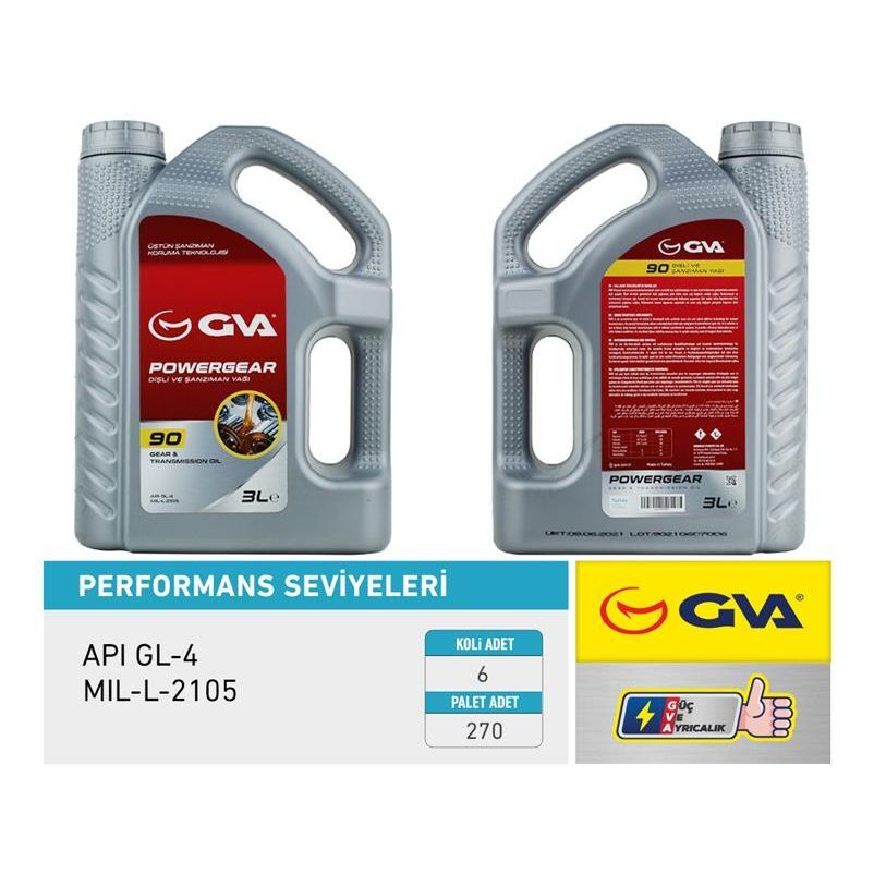GVA ŞANZIMAN YAĞI 90W API GL-4 3 LT