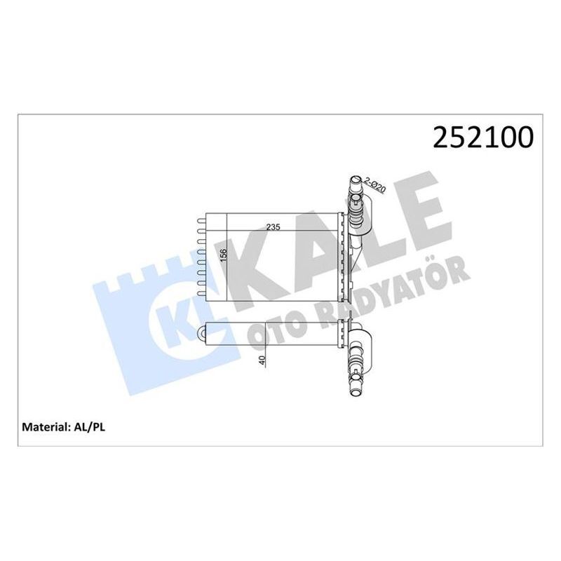 KALE RADYATOR KALORİFER RADYATÖRÜ 2 SIRA AL PL CLIO II-KANGOO 98- (7701044790)