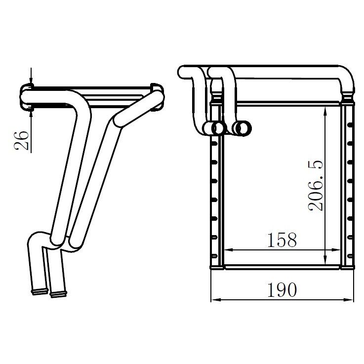 ORIS KALORİFER BRAZİNG HEATER 158X216.5X26 ELANTRA 1.6CRDİ/1.6İ - İ30 / CEED 2010 77652 (97138)