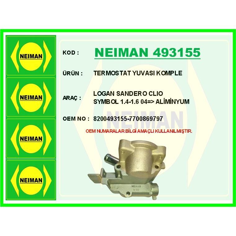 BESCHER TERMOSTAT YUVASI KOMPLE LOGAN SANDERO CLIO SYMBOL 1.4-1.6 04 > ALİMİNYUM (7700869797)
