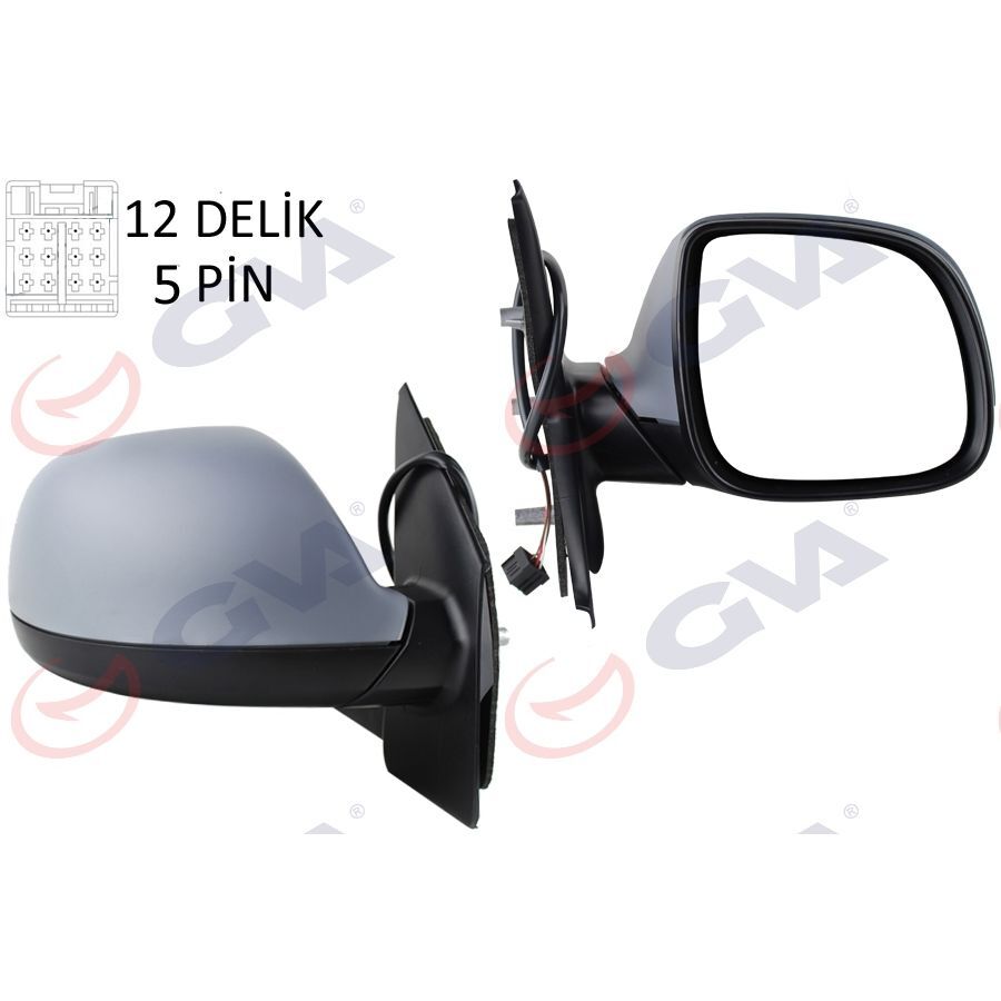 GVA DIŞ DİKİZ AYNASI SAĞ TRANSPORTER T6 CARAVELLE 10> ELEKTRİKLİ ISITMALI ASTARLI KONVEKS 5 FİŞ VM-6196EHPR (7E18575)