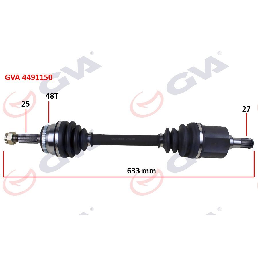 GVA KOMPLE AKS SOL GETZ 1.5 CRDİ 03-09 ABS Lİ 48DİŞ 633MM (495001C460)
