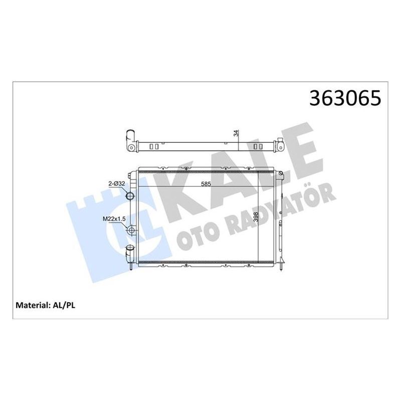 KALE RADYATOR BRAZING VERSİYONU KL128000 RENAULT MEGANE I BA0/1 1.4İ 16V 96<03 MT MEKANİK 585X398X34 SU RADYATÖRÜ (7700838133)