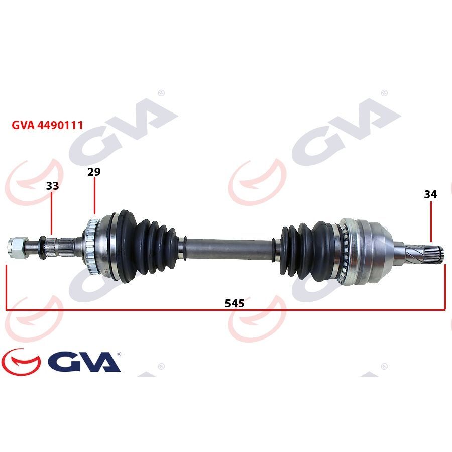 GVA KOMPLE AKS SOL VECTRA B 1.6İ-1.8İ-2.0İ 95-03 ABS Lİ 29 DİŞ 595MM (374261)