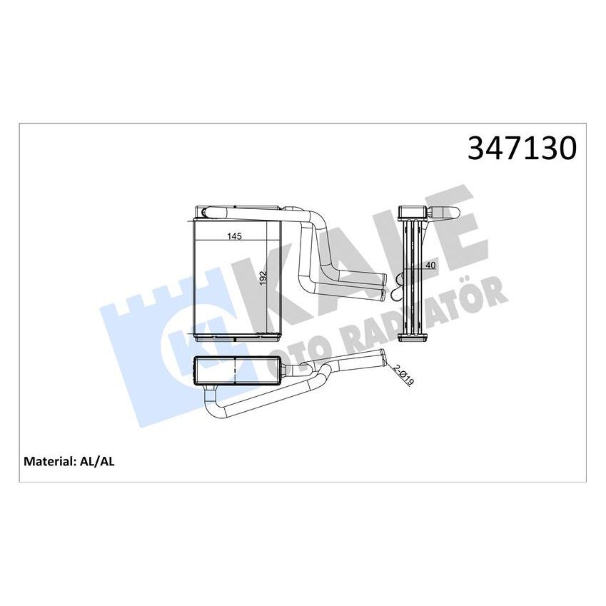 KALE RADYATOR KALORİFER RADYATÖRÜ MONDEO I-II-III 93>01 195X148X42 BRAZİNG (1114283)