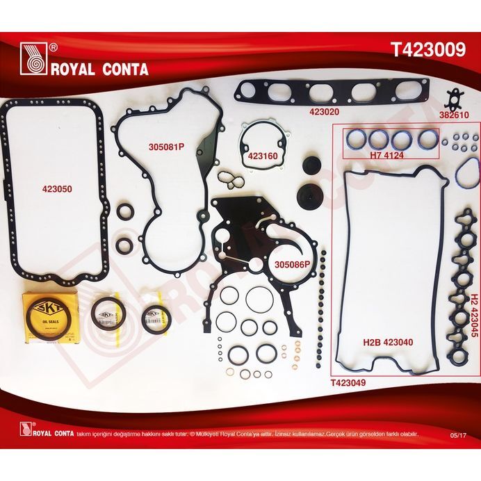 ROYAL TAKIM CONTA SKT KEÇELİ REINZ SUBP.LAST SKC SİZ MASTER 2.2-2.5 DCI G9T-G9U