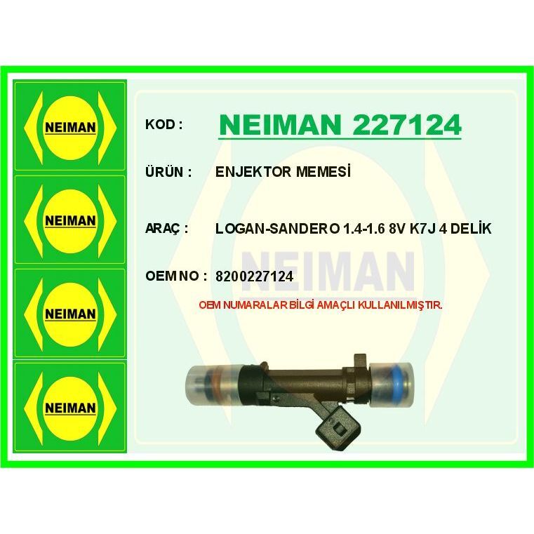BESCHER ENJEKTOR MEMESİ LOGAN-SANDERO 1.4-1.6 8V K7J 4 DELİK (8200227124)