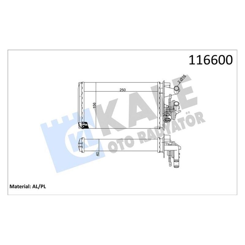 KALE RADYATOR KALORİFER RADYATÖRÜ FIAT TEMPRA 95 01 TİPO 95 01 ALFA ROMEO 145 95 01 146 94 01 155 92 97 250X158X42 MUSLUKLU (7582699)