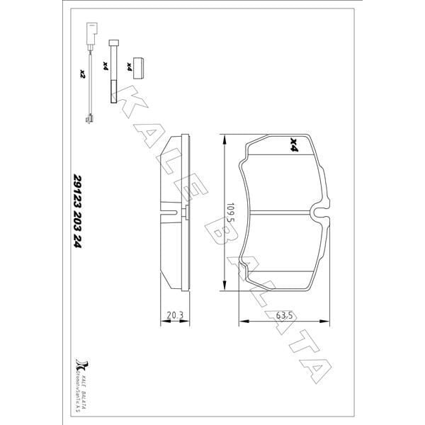 KALE BALATA ARKA BALATA DAILY 02-11 TRANSİT 3.2 TDCI 11-14 2.4TDCI 06-14 DAILY 02-11 (1718023)