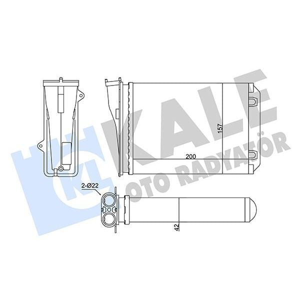 KALE RADYATOR KALORİFER CITRO N C3 III-PEUGEOT 2008 I-208 I KALORİFER AL/MKNK 200X157X42 (1608182480)