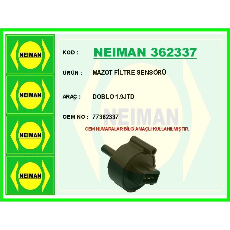 BESCHER MAZOT FİLTRE SENSÖRÜDOBLO 1.9JTD (77362337)