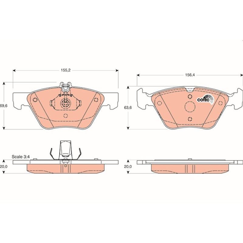 TRW FREN BALATASI ON MERCEDES W210 W211 S211 C208 A208 (A0044200720)