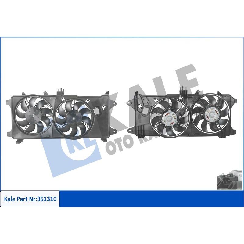 KALE RADYATOR FAN MOTORU DAVLUMBAZLI FIAT DOBLO 1.3 MJET 03 1.9JTD 01 EURO III ÇİFT MOTORLU AC KLİMALI (46821264)