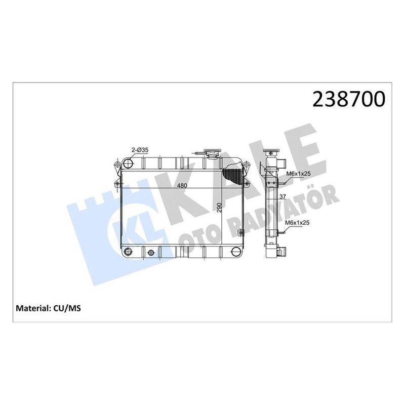 KALE RADYATOR RADYATÖR M131 EM-YM 470X292X34 3 SIRA PN FANLI SİSTEM (5953475)