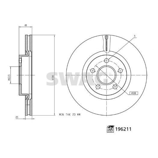 SWAG FREN DİSKİ ÖN CONNECT 18> DIŞ ÇAP: 300 MM (2279488)