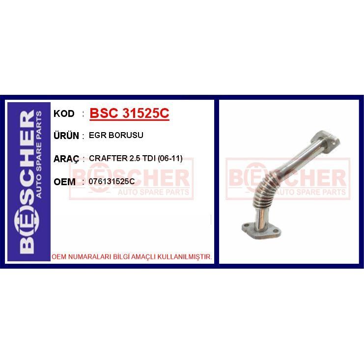 BESCHER EGR BORUSU CRAFTER 2.5 TDI 06-11 (076131525C)