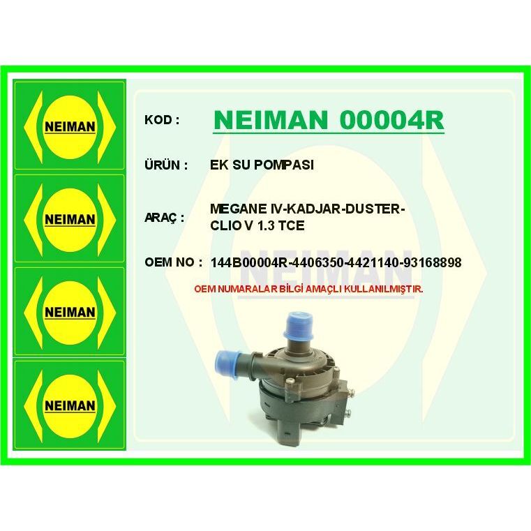 BESCHER EK SU POMPASI MEGANE IV-KADJAR-DUSTER-CLIO V 1.3 TCE (144B00004R)