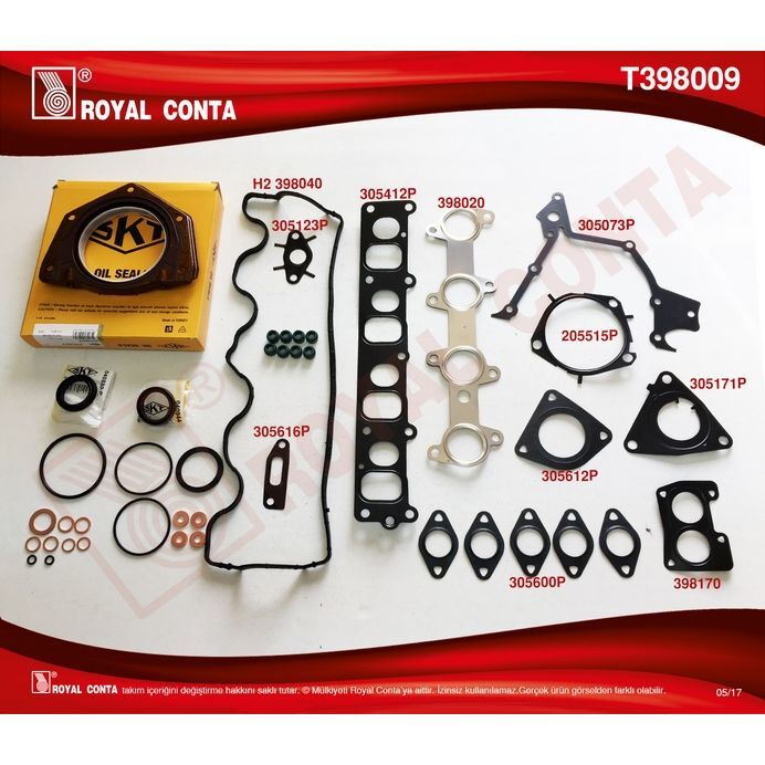 ROYAL MOTOR TAKIM CONTA SKT KEÇELİ/SUB.LASTİKLİ/SKC SİZ DOBLO-PUNTO 1.9 JTD