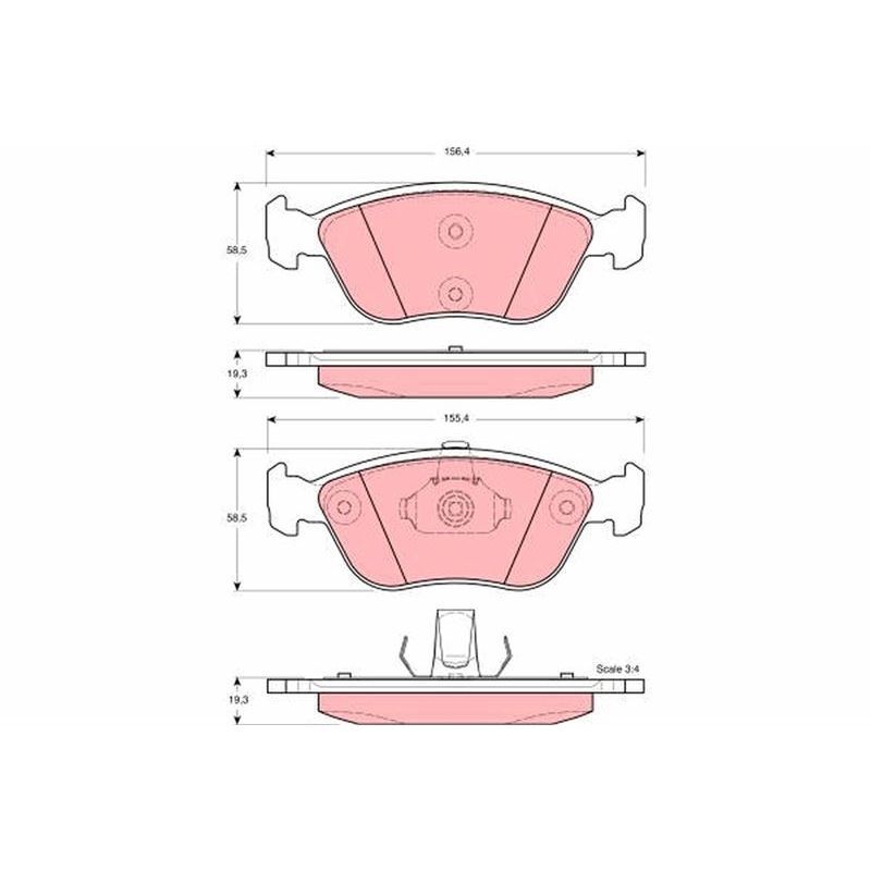 TRW ÖN BALATA VOLVO 850 2.0 2.3 T5 2.5 91-96 S70 2.3 2.4 2.5 97-00 V70 97-00 C70 2.0T 97 XC70 -02 271859-2715878-2718591-9485593 (272343)