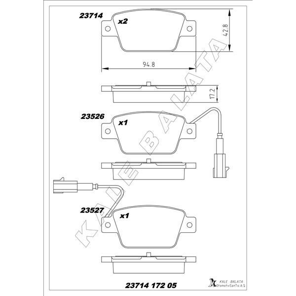 KALE BALATA ARKA FREN BALATASI FIAT STILO 02> LINEA 07> BRAVO II 07>14 ALFA ROMEO MİTO 08> MULTIPLA 99> (77362768)