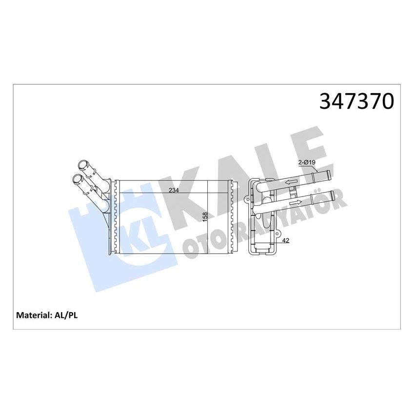 KALE RADYATOR KALORİFER RADYATÖRÜ PASSAT A4 SUPERB 97->00 (8D1819030B)