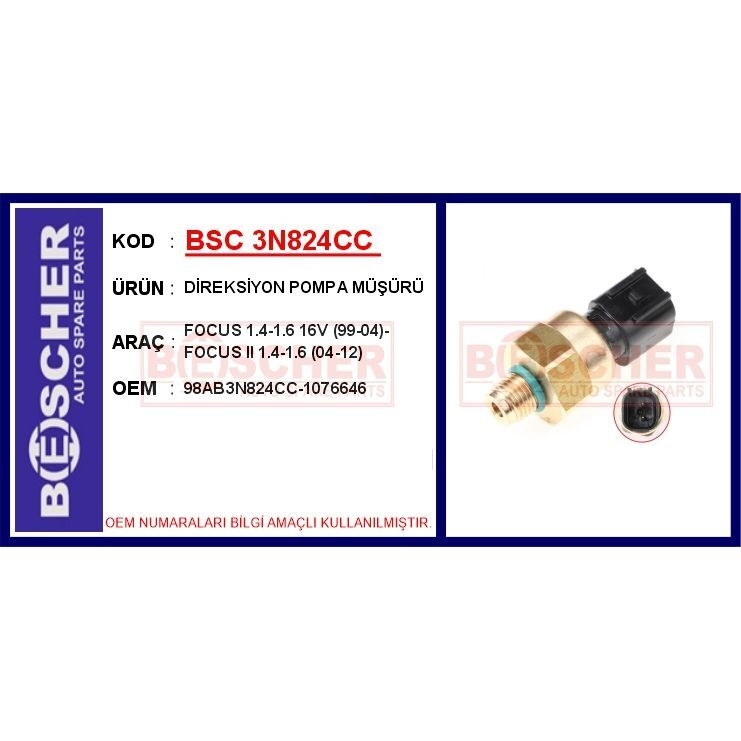 BESCHER DİREKSİYON POMPA MÜŞÜRÜ FOCUS 1.4-1.6 16V 99-04 -FOCUS II 1.4-1.6 04-12 (1076646)
