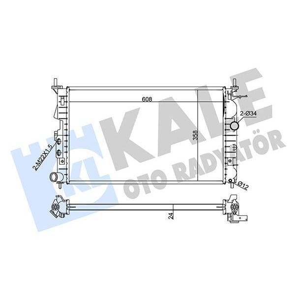 KALE RADYATOR RADYATÖR VECTRA B AC KLİMASIZ MEK OTOM 607X378X24 (1300159)