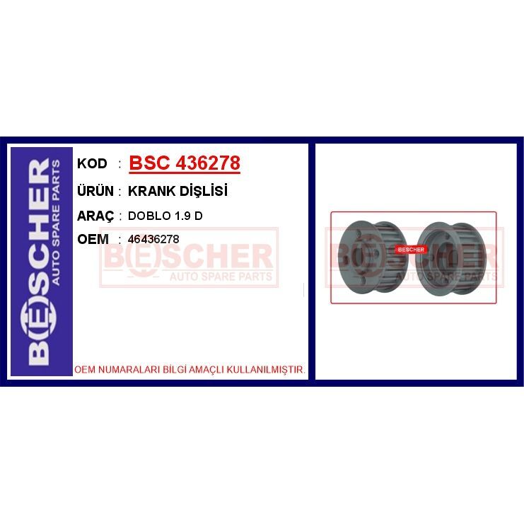 BESCHER KRANK DİŞLİSİ DOBLO 1.9 D (46436278)