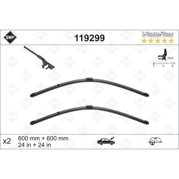 VALEO SILECEK SUPURGESI TAKIMI 600MM / 600MM MERCEDES W204 S204 C204 C218 X218 W212 S212 C207 A207 SWF (A2048201145)