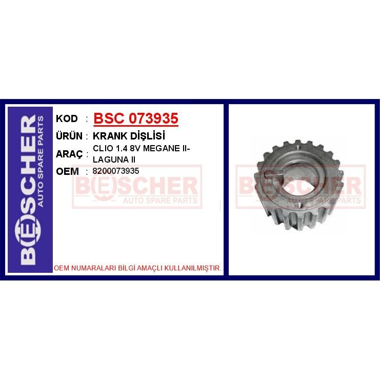 BESCHER KRANK DİŞLİSİ CLIO 1.4 8V MEGANE II-LAGUNA II (8200073935)