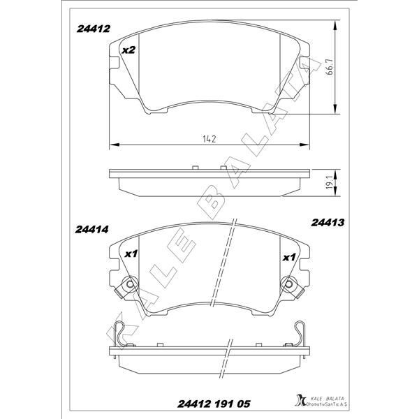 KALE BALATA ÖN BALATA OPEL ASTRA J 12 >14 > INSIGNIA 08 >11 > ZAFIRA 11 > SAAB 9.5 10 >17 JANT GDB1783 (1605317)