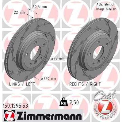 ZIMMERMANN FREN DISKI ARKA BMW E46 Z4 E85 E86 HAVALI KAPLAMALI CIZGILI (34216864052)