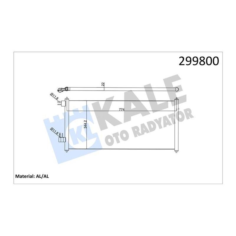KALE RADYATOR KLIMA RADYATÖRÜ CONNECT 02 14 1.8 TDCI 75-90-110PS (2T1H19710AB)