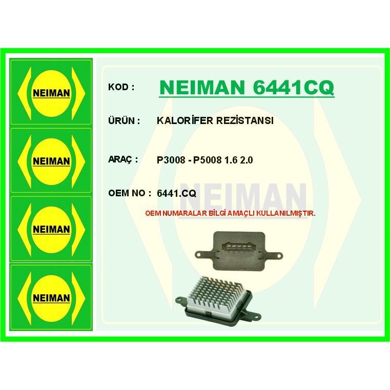 BESCHER KALORİFER REZİSTANSI PEUGEOT P3008-P5008 1.6 2.0 15> (6441.CQ)