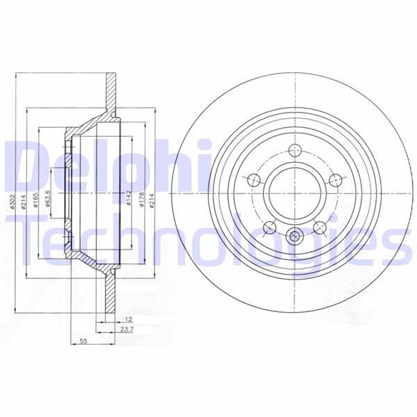 DELPHI ARKA FREN DISK AYNASI VOLVO V70 III 07 D4 13 S80 II 2.0 3.2 /2.0TDI 08 XC70 06 (30769058)