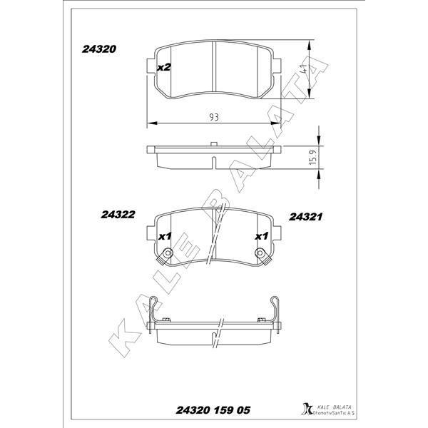 KALE BALATA ARKA FREN BALATA HYUNDAI ACCENT ERA 1.4L G4EE 06-10 / İ30 1.4L 1.6L 08-> / İX35 1.6L G4FD GDİ 11-> / KIA CEED 1.4L 1.6L 07-> / SPORTAGE 1.6L G4FD GDİ 09-> / RIO 1.4L 1.6L 05-> SÜRTÜNME YÜZEYI EĞIK (583020ZA00)