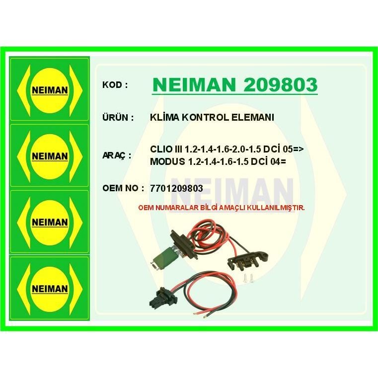 BESCHER KLİMA KONTROL ELEMANI CLIO III 1.2-1.4-1.6-2.0-1.5 DCİ 05 > MODUS 1.2-1.4-1.6-1.5 DCİ 04 (7701209803)