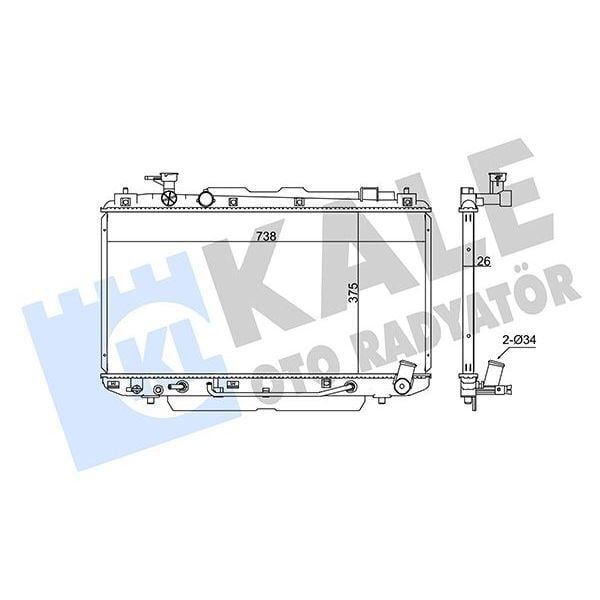 KALE RADYATOR RADYATÖR TOYOTA RAV 4 II AL/PL/BRZ 375X738X26 (1640028140)