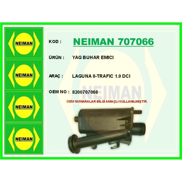 BESCHER YAG BUHAR EMICI LAGUNA II-TRAFIC 1.9 DCI (8200707066)