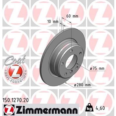 ZIMMERMANN FREN DISKI ARKA BMW E36 91 98 E46 97 05 (34216864051)