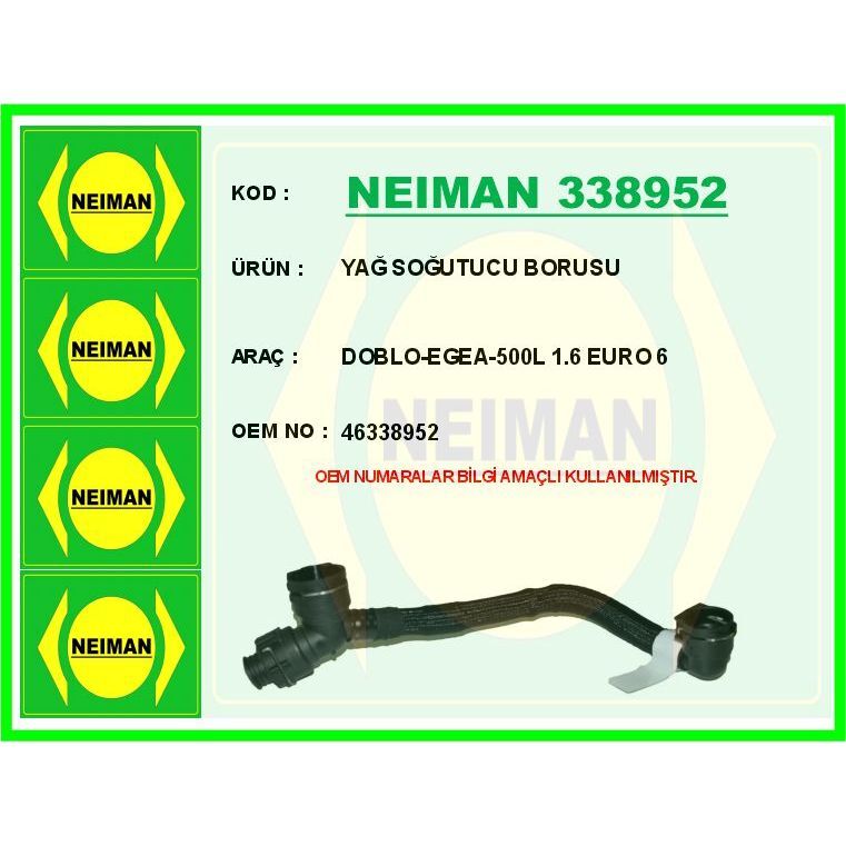 BESCHER YAĞ SOĞUTUCU BORUSU DOBLO-EGEA-500L 1.6 EURO 6 (46338952)