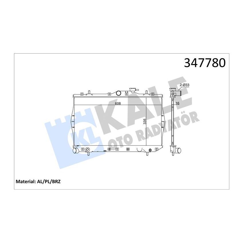 KALE RADYATOR RADYATÖR BRAZİNG ACCENT 1.3-1.5 95-00 AC KLİMASIZ MEK 335X598X16 (2531022005)