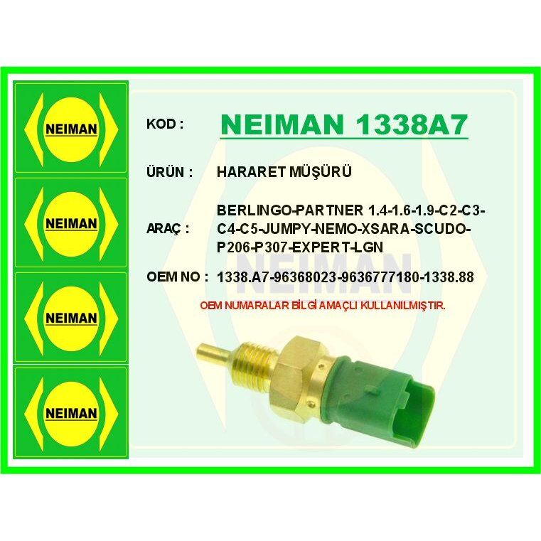BESCHER HARARET MÜŞÜRÜ BERLINGO-PARTNER 1.4-1.6-1.9-C2-C3-C4-C5-JUMPY-NEMO-XSARA-SCUDO-P206-P307-EXPERT-LGN (96368023)