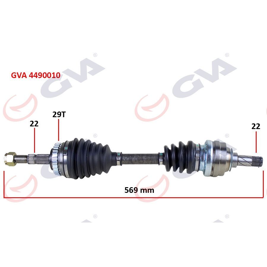 GVA KOMPLE AKS SOL CORSA B 1.2I 16V 93-00 ABS Lİ 569MM 29DİŞ (26029828)