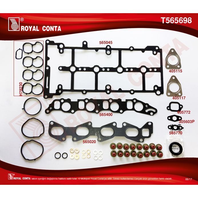 ROYAL ÜST TAKIM CONTASI CORTECO KEÇELİ REINZ SUBAP LASTİK SKC SİZ DOBLO-LINEA-BRAVO II 1.6 DMTJ (71754668)