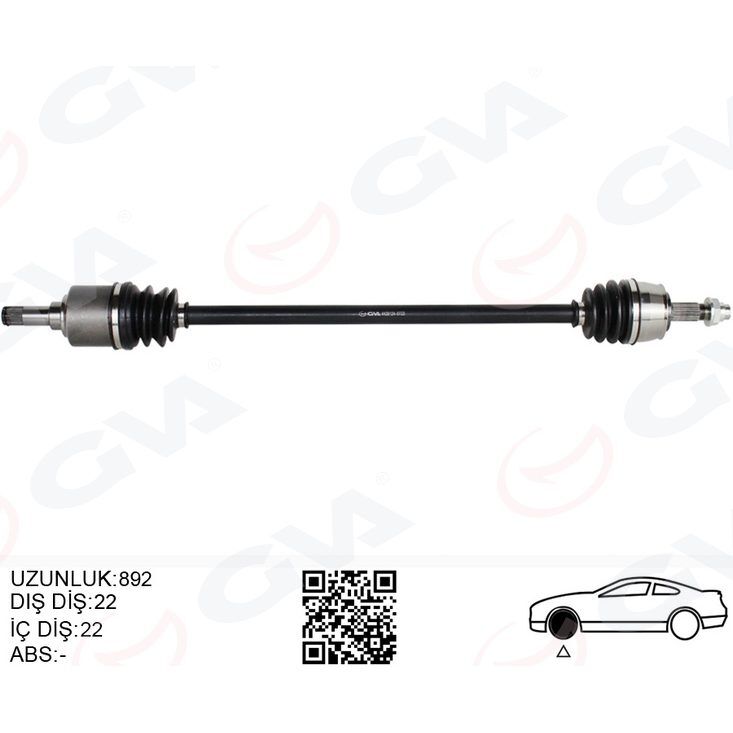 GVA KOMPLE AKS SAG ON FIAT GRANDE PUNTO 199 1.2 MPI M-T 05-12 (46308339)