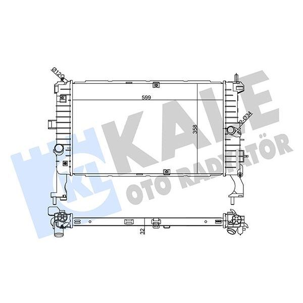 KALE RADYATOR RADYATÖR MERIVA 1.3-1.7CDTI 03> AC KLİMASIZ MEK 600X370 (1300260)